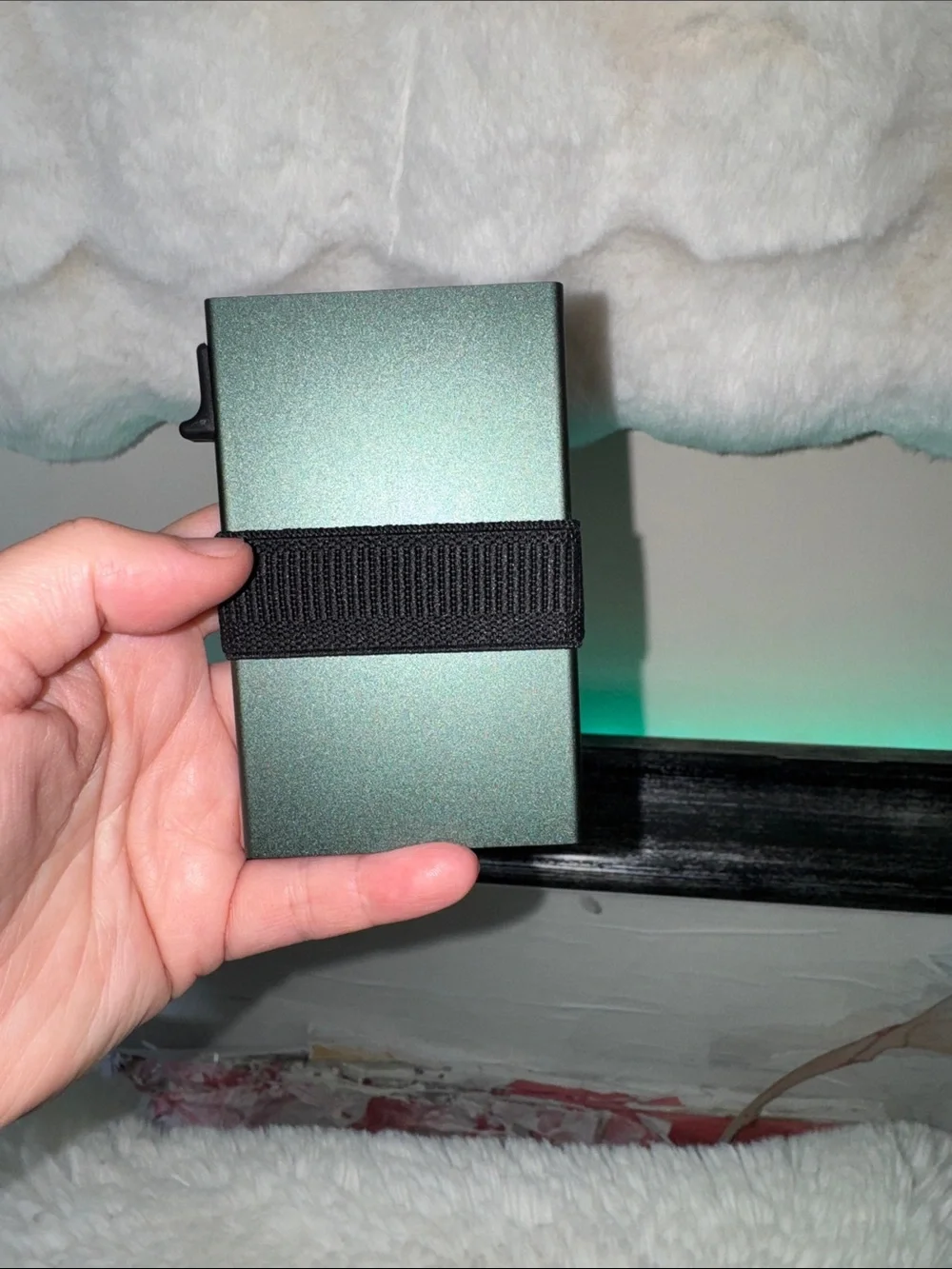Sleek Green metal Card Holder NWT